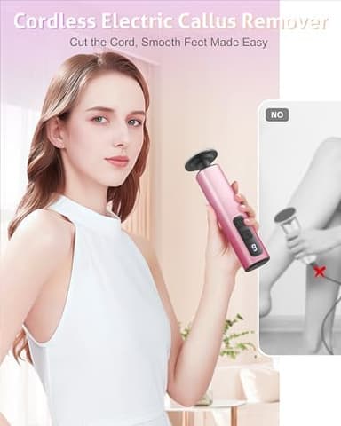 2 in 1 Electric Foot Callus Remover, 9 Adjustable Speeds Foot Scrubber USB Rechargeable Pedicure Tools for Feet, Dry Dead Skin Scraper Foot Grinder with 80/120 Grit Sandpaper Discs Rollers for Women - Image 4