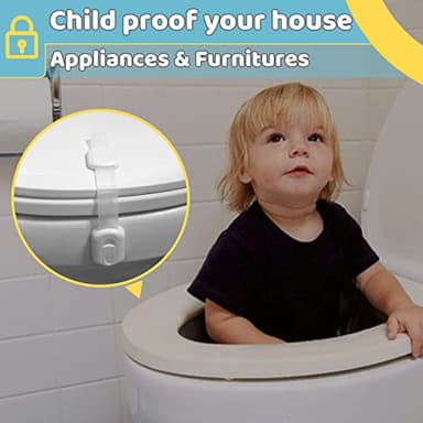 4our Kiddies Child Safety Cabinet Locks for Babies (6 Pack), Child Proof Latches for Cabinets and Drawers Doors, Baby Proofing Cabinet Strap Locks for Cupboard and Closet with 6 Pcs Extra 3M Adhesives - Image 8