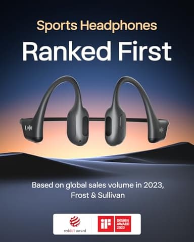 SHOKZ OpenRun Pro Mini- Open-Ear Bluetooth Bone Conduction Sport Headphones, Sweat Resistant Wireless Earphones for Workouts and Running with Premium Deep Base - Built-in Mic, with Hair Band, Black - Image 2