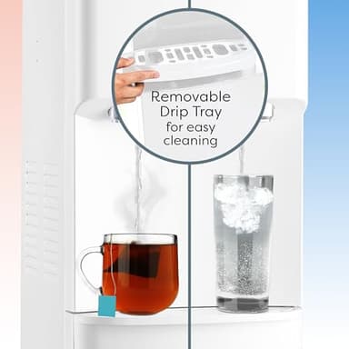 Igloo Bottom Load Water Cooler Dispenser - Hot, Cold, or Room-Temperature Water - Holds 3 or 5 Gallon Bottles - Child Safety Lock - Perfect for Homes, Kitchens, Dorms - White Stainless - Image 6