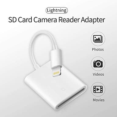 Apple MFi Certified Lightning to SD Card Camera Reader for iPhone iPad, FUHAYA sd Card Reader Memory Card Reader Trail Camera Viewer SD Card Adapter for iPhone 13/12/11/XS/XR/X/8/iPad, Plug and Play - Image 2