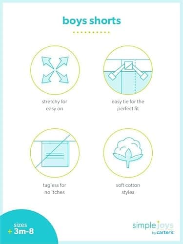 Simple Joys by Carter's Baby Boys' Multi-Pack Knit Shorts, Red/Grey/Navy, 24 Months - Image 2