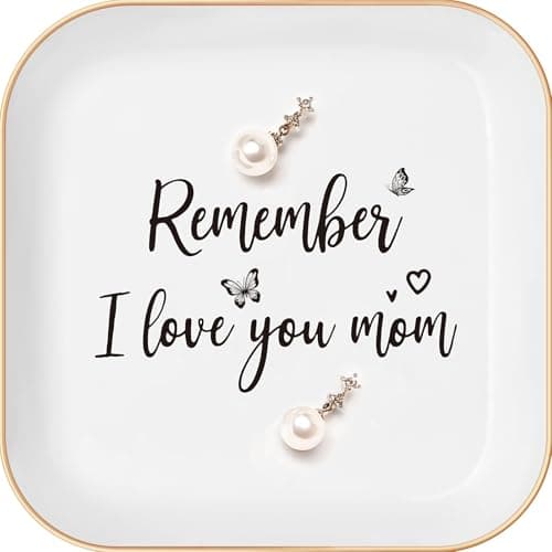 Funnywish Birthday Gifts for Mom – Jewelry Tray with Heartfelt Message, Thoughtful Mother's Day Gifts for Mom, Moms Birthday Gift Ideas,Trinket Jewelry Dish for Rings and Jewelry，Mother In Law Gifts - Image 1