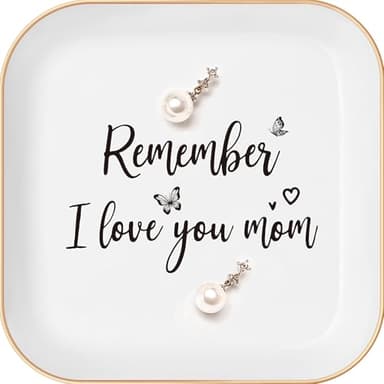 Funnywish Birthday Gifts for Mom – Jewelry Tray with Heartfelt Message, Thoughtful Mother's Day Gifts for Mom, Moms Birthday Gift Ideas,Trinket Jewelry Dish for Rings and Jewelry，Mother In Law Gifts - Image 1
