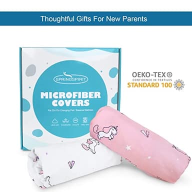 Changing Pad Cover for Girls 2 Pack, Comfy & Breathable Changing Table Cover for 32''x16" Changing Table Pads, Diaper Changing Pad Cover, Pink - Image 4