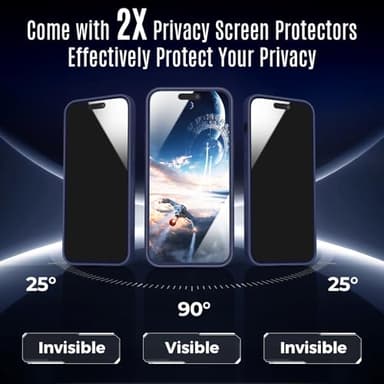 Symcele Designed for iPhone 14 Pro Max Case, Compatible with MagSafe, with Privacy Screen Protectors X2, [Camera Protection] [15FT Military Drop Protection] Shockproof Phone Case, 6.7", Black - Image 2