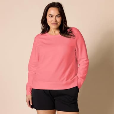Amazon Essentials Women's Fleece Crewneck Pullover Sweatshirt (Available in Plus Size), Coral Pink, Medium - Image 6