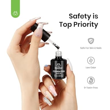 Beetles 3Pcs 15ml Builder Nail Gel with No Wipe Top Coat Gel Nail Polish and Base Coat Christmas Set for Nails Shine Finish and Long Lasting Nail Protection UV/LED Lamp Needed Gift for Women - Image 4