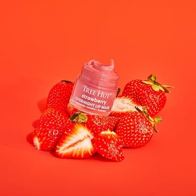 Tree Hut Strawberry Overnight Lip Mask | Leave on Overnight & Wake up to Soft, Hydrated Lips | Elevate your Self Care Routine | .6 oz. - Image 3
