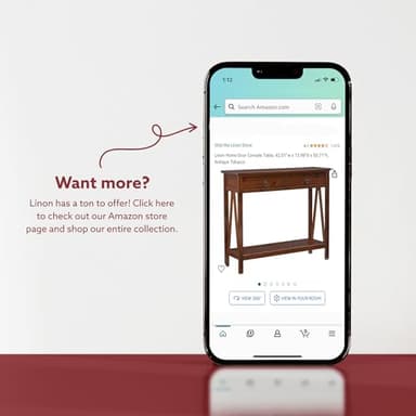 Linon Melissa Mid-Century Modern Walnut Console Table - Image 14