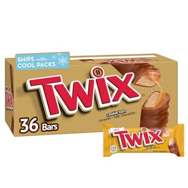 TWIX Bulk Chocolate Candy Individually Wrapped, Full Size, Caramel Chocolate Cookie Candy Bar, Perfect for Snacks, Parites, Goodie Bags, Holidays 36-Count Box - Image 1