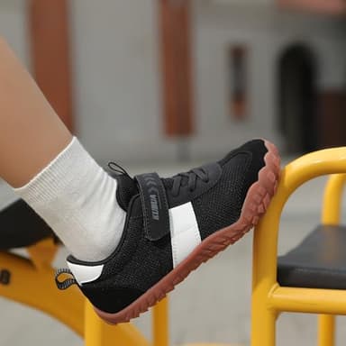 KUBUA Kids Barefoot Shoes Boys Girls Sneakers Lightweight Durable Tennis Shoes School Gym Sports Black 3.5 Big Kid - Image 9