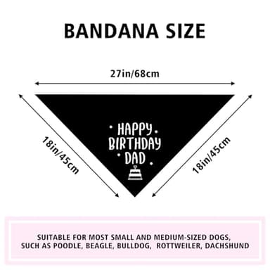 Happy Birthday Dad Dog Bandana for Dogs Black Bandana Funny Birthday Photo Prop Pet Scarf Accessories for Pet Dogs Lovers - Image 5