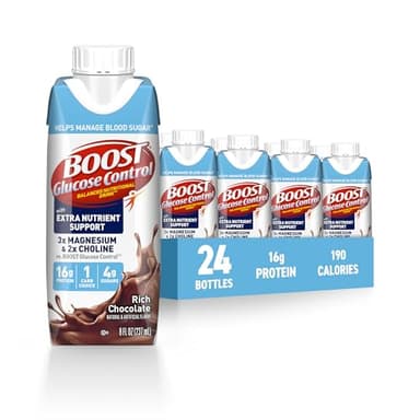 BOOST Glucose Control Ready to Drink Nutritional Drinks with Extra Nutrient Support Drink, Rich Chocolate, 8 Fl Oz, Pack of 24 - Image 1