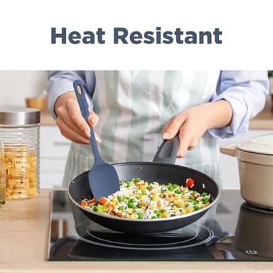 ChefAide 5 Pieces Silicone Spatula Set, Food Grade Rubber Spatula, Upgrade Strong Handle with Ergonomic Grip, Heat Resistant Up to 600°F for Nonstick Cookware, Cooking - Image 7