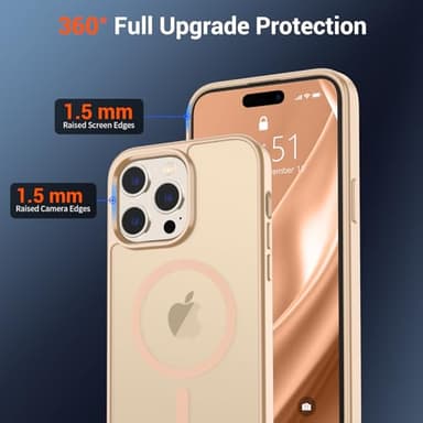 SUPFINE Magnetic for iPhone 14 Pro Max Case (Compatible with MagSafe) (Military Grade Drop Protection) Slim Translucent Matte Shockproof with Anti-Fingerprint Phone Case,Sand Pink - Image 4