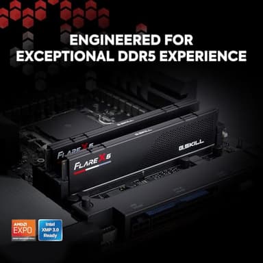 G.SKILL Flare X5 Series DDR5 RAM (AMD Expo & Intel XMP 3.0) 64GB (2x32GB) 6000MT/s CL36-36-36-96 1.35V Desktop Computer Memory U-DIMM - Matte Black (F5-6000J3636F32GX2-FX5) - Image 2