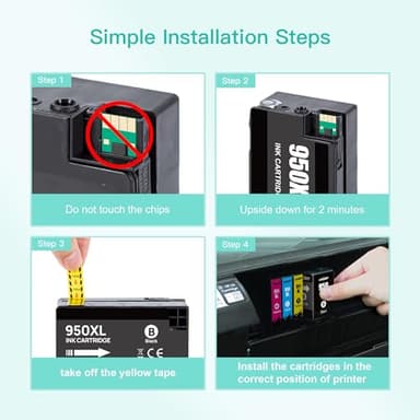 AXESET Compatible 950XL 951XL Ink Cartridges Combo Pack Replacement for HP OfficeJet Pro 8600 8610 8620 8100 8630 8660 8640 8615 76DW 251DW, Black, Cyan, Magenta, Yellow, 4-Pack - Image 4