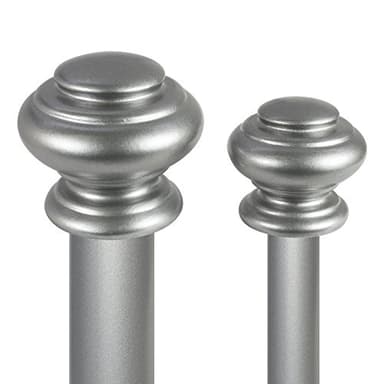 Decopolitan Urn Telescoping Double Drapery Rod Set, 36-72", Antique Silver - Image 5