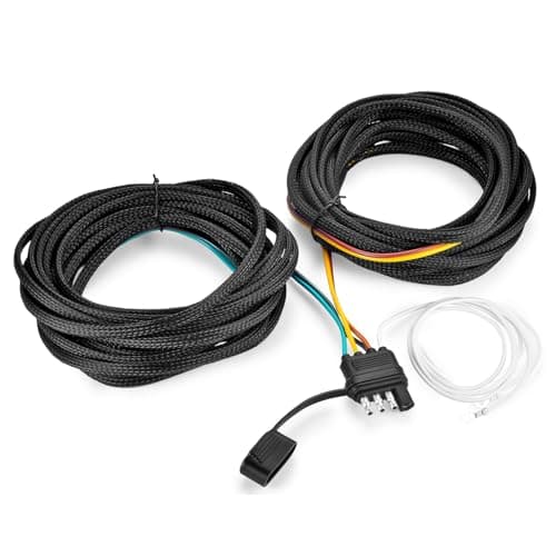 LIMICAR 25FT Trailer Wiring Harness Kit, 4 Wire Trailer Wiring with Nylon Net Tube Protection, 4 Pin 5 Way Plug Trailer Wire Kit for Enhanced Durability - Image 1
