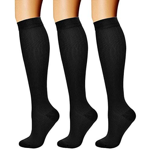 CHARMKING Compression Socks for Women & Men Circulation (3 Pairs) 15-20 mmHg is Best Athletic for Running, Flight Travel, Support, Cycling, Pregnant - Boost Performance, Durability (L/XL,Black) - Image 1