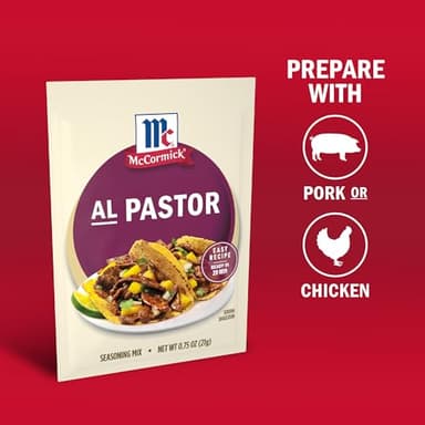 McCormick Seasoning Mix, Al Pastor, Smoky, Tangy & Savory Al Pastor for Tacos, Rice Bowls & Burritos, Ready to Serve In 20 Minutes, 0.75 oz (Pack of 12) - Image 8