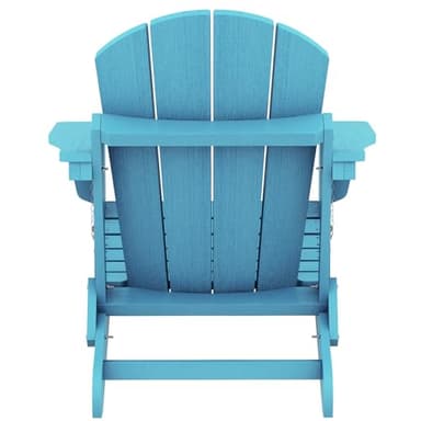 SERWALL Foldable Adirondack Chair Set of 4 for Patio Garden Outdoors- Aruba Blue - Image 8