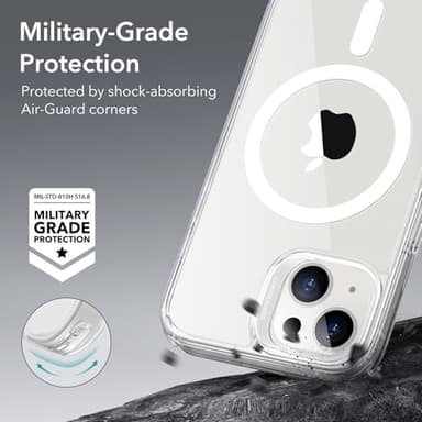ESR for iPhone 14/iPhone 13 Case, Compatible with MagSafe, Classic Hybrid Magnetic Mobile Phone Case iPhone 14/13 Case, Military Standard, Drop Protection, Clear - Image 5