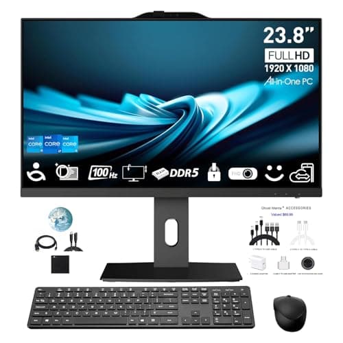 23.8 IPS FHD-Desktop, All-in-One PC, 20-Cores Intel Core i7-14700(up to 5.4 Ghz), 16GB DDR5 1TB NVMe SSD Computer Desktop with WiFi Adjustable Stand Win 11 w/Accessories - Image 1