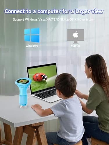 Acoath Microscope for Kids, 1000X Handheld Digital Miniscope with 2.0" Screen, Portable Pocket Microscope Education Toys Gifts for Age 3 4 5 6 7 8 9 10 Girls Boys - Image 6