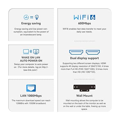 Beelink S12 Pro Mini PC, Intel 12th Gen Alder Lake- N100(up to 3.4GHz), 16GB DDR4 RAM 500GB M.2 SSD, Desktop Computer Support 4K Dual Display/USB3.2/WiFi 6/BT5.2/Gigabit Ethernet for Home/Office - Image 8