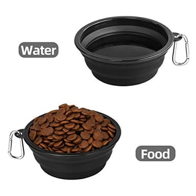 Kytely Large Collapsible Dog Bowls 2 Pack, 34oz Foldable Dog Travel Bowl, Portable Pet Water Food Bowl with Clasp, Pet Cat Feeding Cup Dish for Traveling, Walking, Hiking (Black+Balck) - Image 8