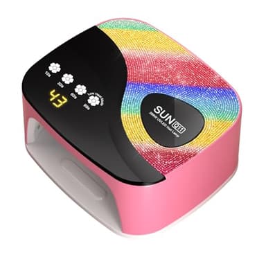 LVAINIT SUNX11 Rhinestone uv Nail Lamp - LED UV Gel Nail Dryer with Rainbow Crystal Design, 3-Second Quick Dry, Touch Screen, Detachable Base, 4 Timer Settings, for Fingernails & Toenails - Image 1