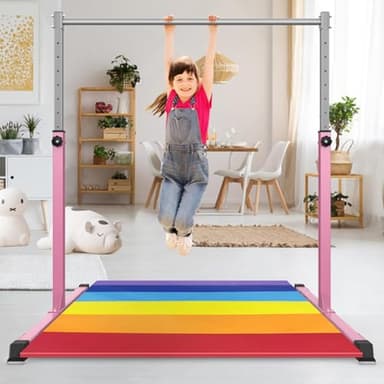 Safly Fun Gymnastics Bar with Mat for Kids Ages 3-15 for Home - Image 6