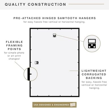 MCS Trendsetter 20x30 Poster Frame Black High-Gloss, Vertical & Horizontal Wall Hanging Large Picture Frame for Photos, Posters & Art Prints (1-Pack - Image 8