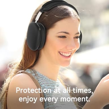 Silicone Case Cover for AirPods Max Headphones, Ear Pad Case Cover/Ear Cups Cover/Headband Cover for AirPod Max (USB-C/Lightning)(2024/2020),Accessories Silicone Protector for Apple AirPods Max, Black - Image 6