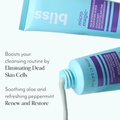 Bliss Micro Magic Skin-renewing Microdermabrasion Scrub | Smoothing Volcanic Pumice & Purifying Kaolin Clay | Refreshed Glow Straight-from-the-Spa | Tightens Pores & Brightens Skin | 3.4 fl oz - Image 5