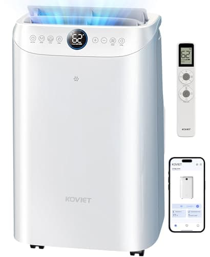 KOVIET 12000 BTU Portable Air Conditioners, 6-IN-1 Wi-Fi Smart AC Unit with APP & Voice & Remote Control, Auto-Evaporation, Quiet Cooling, 24H Timer, Dehumidifier, Fan, Window Kit Included, White - Image 1