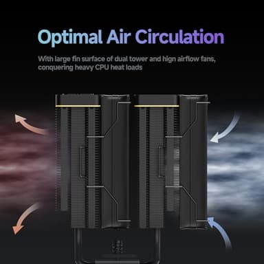 Iota A62 BK CPU Cooler,CPU Air Cooler with New Digital Display,6 Copper Heat Pipes,120MM FDB Fans,CPU Cooling Fans for AMD AM4/AM5,Intel LGA 115X/1200/1700/1851 - Image 5