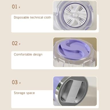 Underwear Washer, 2025 Upgraded Mini Washing Machine, Portable Rechargeable Cordless Mini Washing Machine Laundry Cup for Bra, Underwear, Socks, Baby Clothes and Camping RV Travel (White) - Image 6