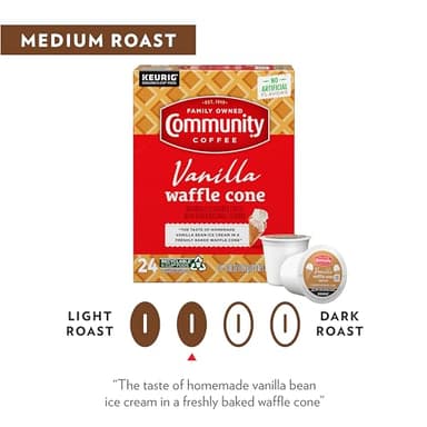 Community Coffee Vanilla Waffle Cone 96 Count Coffee Pods, Ice Cream Flavored, Compatible with Keurig 2.0 K-Cup Brewers, 24 Count (Pack of 4) - Image 5