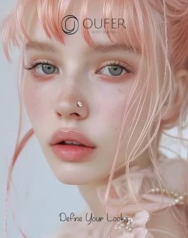 OUFER 20G Nose Rings, 925 Sterling Siver Nose Studs, Flower Nostril Nose Piercing Jewelry, Cute Nose Rings Studs, Clear CZ Nose Rings For Women - Image 2