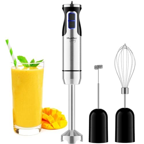 Mueller Immersion Blender Handheld - 8 Speed Stainless Steel Electric Hand Blender, 3 in 1 Emulsion Blender Handheld with Turbo Mode, Stick Blender Emulsifier for Kitchen for Soup, Smoothie, Puree - Image 1
