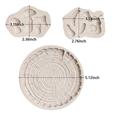 Wood Stump Cake Fondant Silicone Molds, Snail Mushroom Silicone Molds Chocolate for Cake Decoration, Cupcake Toppers, Candy Craft Glue, Polymer Clay Resin - Image 2