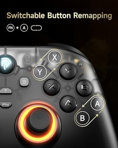 EasySMX D05 PC Controller - Enhanced Wireless Bluetooth Pro Controller with Charging Dock/Hall Sensor/RGB Lighting - No Stick Drift, No Dead Zone - Work for Windows PC, Android, Steam and Switch - Image 7