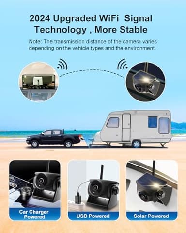 STONVUE 1080P Solar Wireless Backup Camera - Magnetic Hitch Rear Front Camera with Night Vision, 365-Day Standby, Waterproof, Rechargeable Battery for Horse Trailer RV Truck Car for Phone Pad Android - Image 4