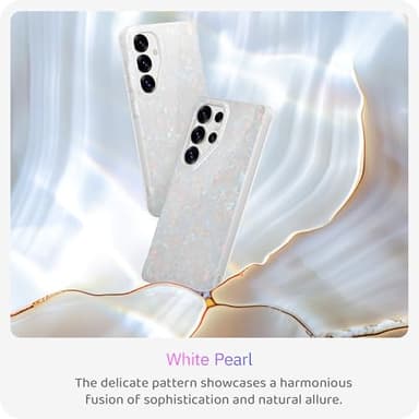 LONLI Hue - for Samsung Galaxy S25 Ultra Phone Case - [360° Shock-Absorbent Bumper | Cute, Unique and Aesthetic Phone Cover for Girls and Women] - White Pearl TORT - Image 2