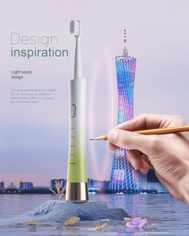 Upgrade Sonic Electric Toothbrush for Adults, 8 Replacement Brush Heads, Rechargeable Electric Toothbrush with 2-Minutes Timer IPX7 Water-Proof, for Indoor & Outdoor, White & Green Gradient - Image 4