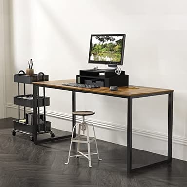 SHW Mission 48-Inch Home Office Computer Desk, Walnut - Image 2