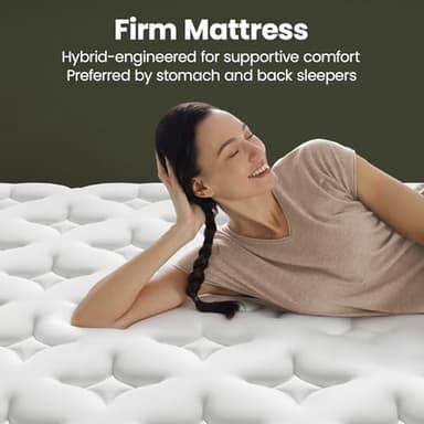 BedStory Firm Queen Mattress - 12 Inch Hybrid Mattress with Advanced Lumbar Support for Back Pain Relief - Motion Isolation and Reinforced Edges - Fiberglass-Free, CertiPUR-US, 365-Night Trial - Image 3